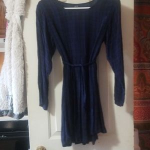 Plaid dress with belt